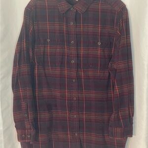 Duluth Trading Co Women's Red Plaid Button Down Shirt